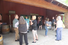 We assemble outside the tasting room