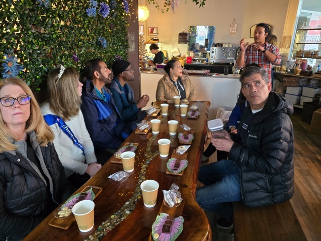 At the long table