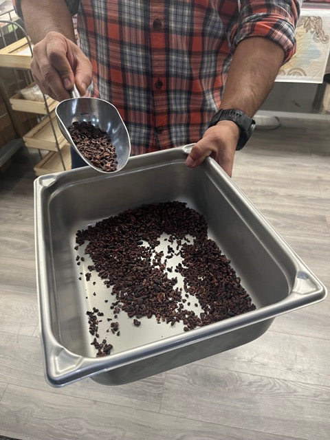 Dehusked beans also known as nibs