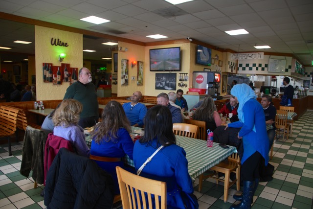 Both the early and later tour groups met for lunch