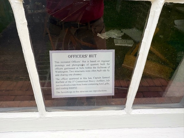 88) Officers' hut sign in the window