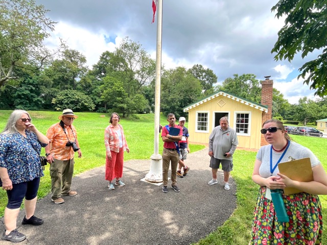 94) Our guide gave a history of Ft. Ward since the Civil War (Clockwise: Cyndi Reichardt, Jeff Parnes, Renee Milnes, Edwin Videla, Vladimir Nesterovich, Michael Beckner and our guide, Julie)