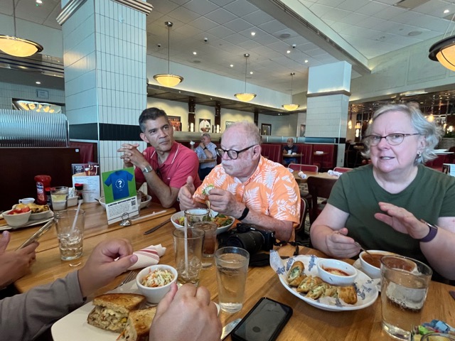 96) Lunch afterwards at Alexandria Silver Diner (Clockwise, Edwin Videla, and Jeff and Daria Parnes)
